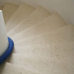 before cleaning stair tiles