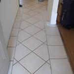 before cleaning ceramic tiles & grout