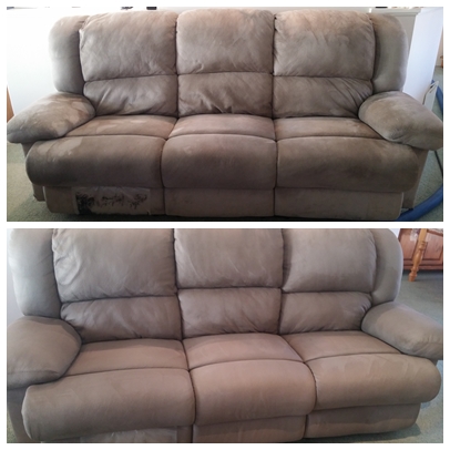 before & after sofa clean