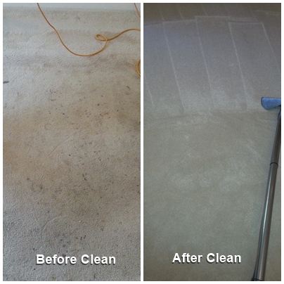 before and after carpet clean