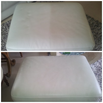 before & after leather clean
