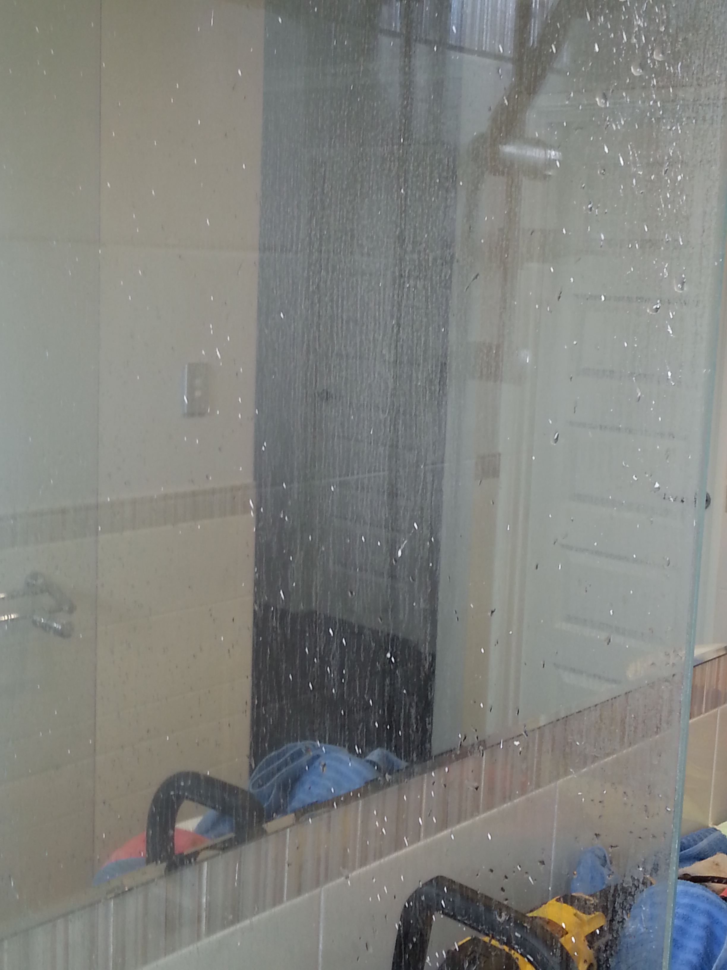 before shower screen cleaning