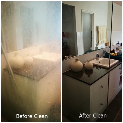 Before and After Shower Screen Cleaning